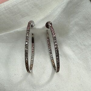Pavé Crystal Inside Out Hoop Earrings by Kurt Geiger